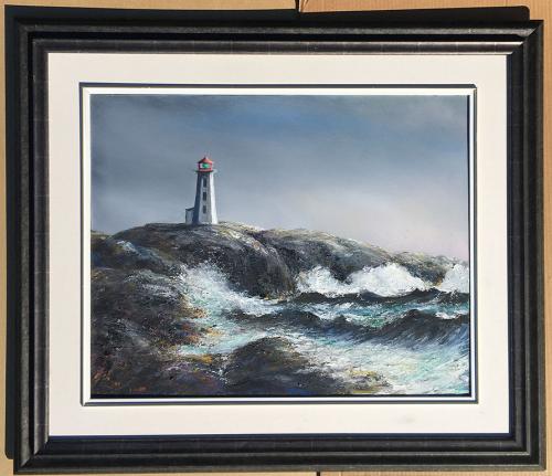 Peggy's Cove Lighthouse and Rocks — Ivan Fraser - Atlantic Fine Art